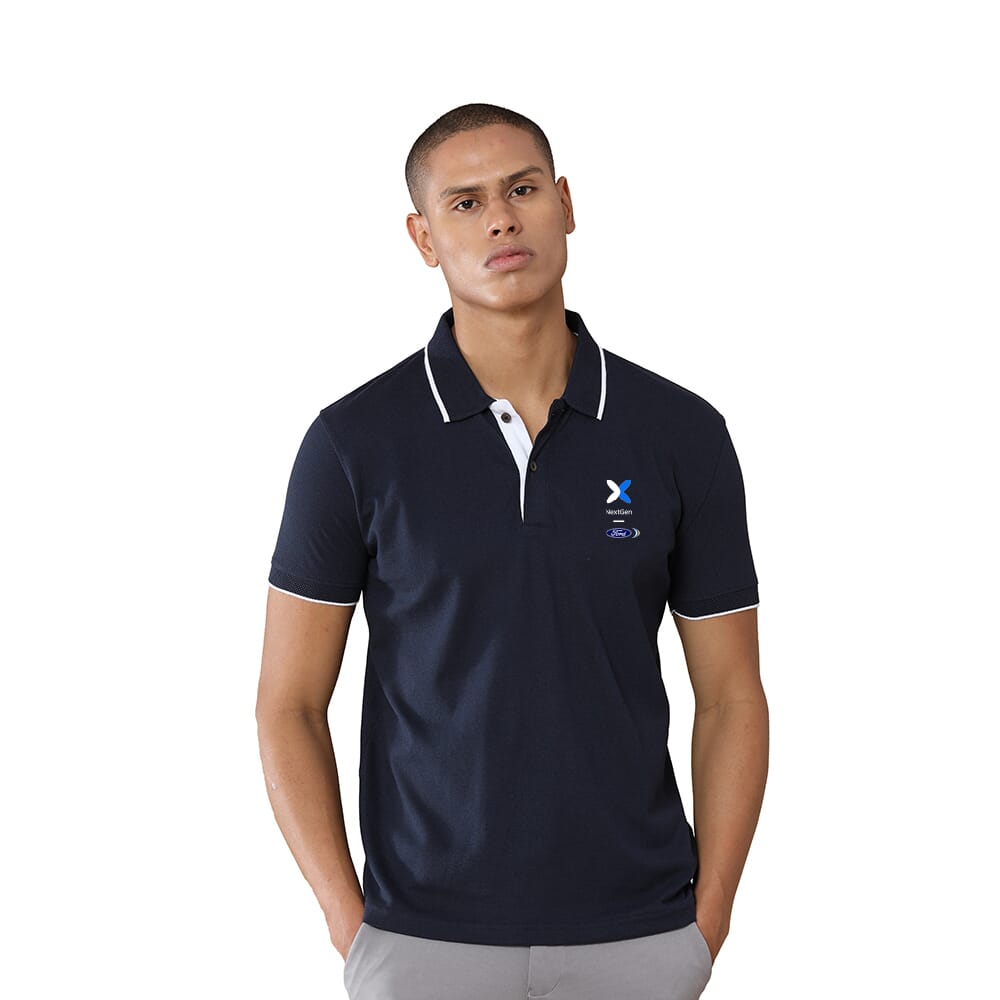 Greys&Blues Jacq Polo T-Shirt-Navy Blue with White NG